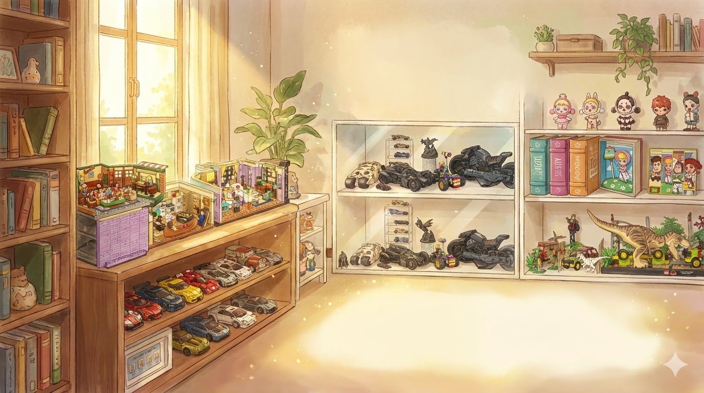 TOYONAMI — illustrated toy collection room